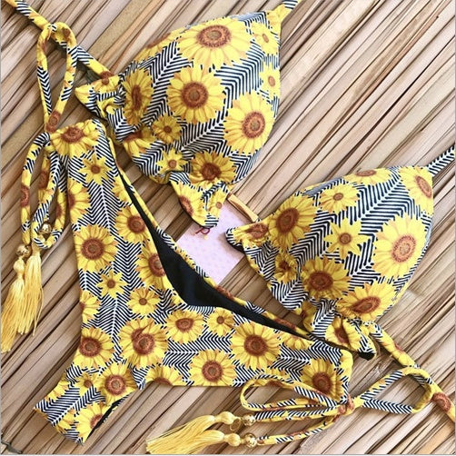 Printed new tie swimwear