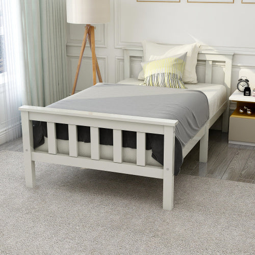 Single Bed White 3ft Solid Pine Wooden Bed Frame For Adults, Kids 190 X 90 Cm 3FT
