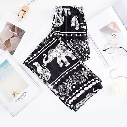 Thailand Elephant Yoga Wide-leg Pants For Women
