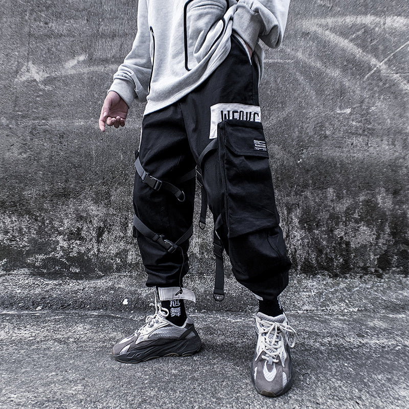 Casual Loose Straight Pants Men's Sports Beamed Pants