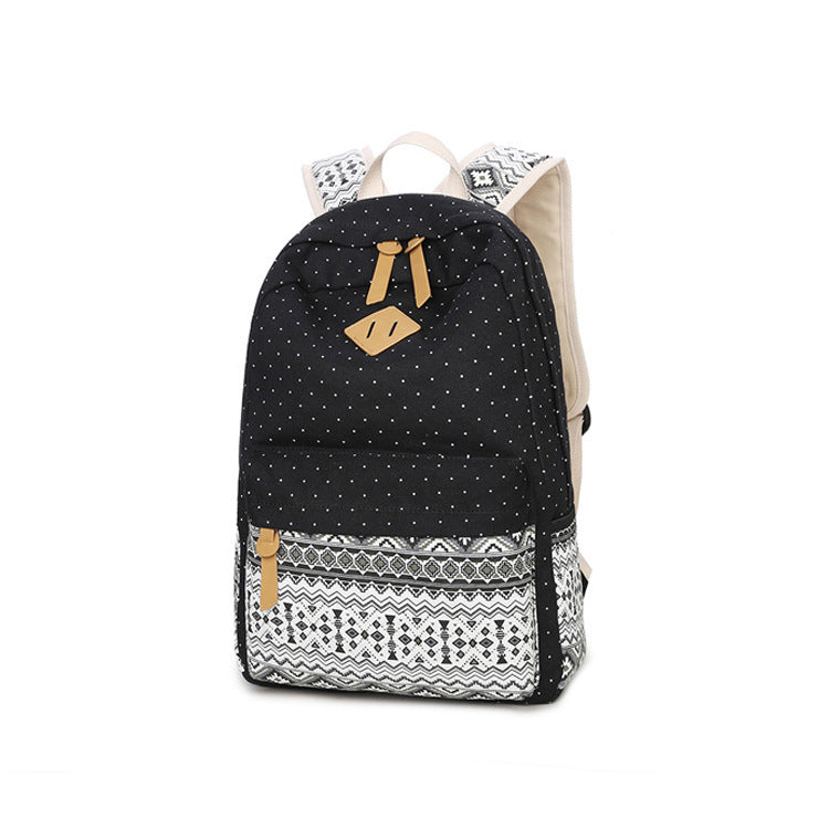 Canvas Print Ms. Backpack Travel Casual Backpack Female Laptop Bag Student Bag