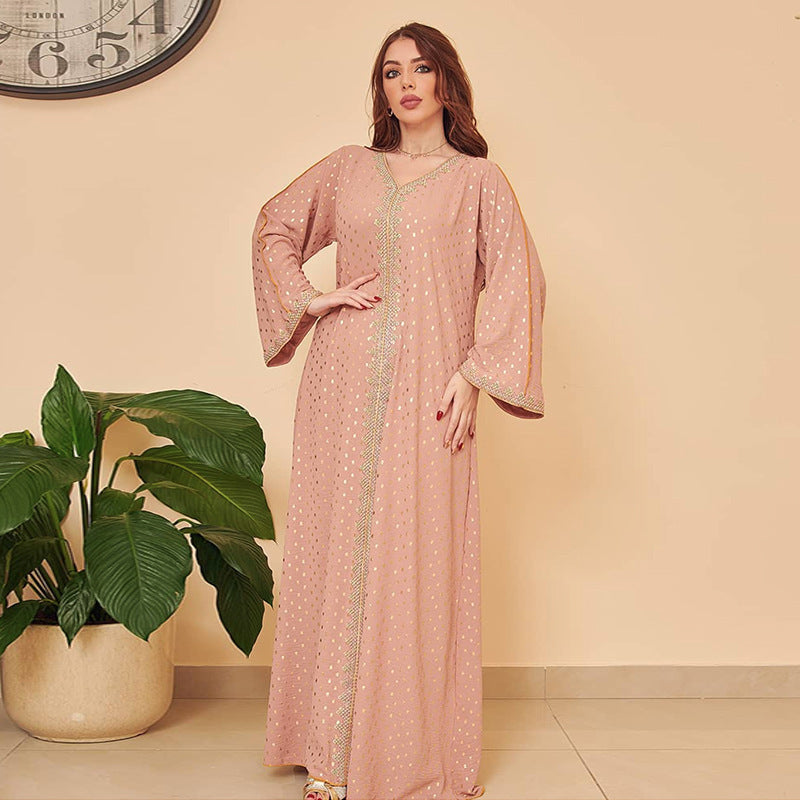 European And American Women's Bronze Muslim Dubai Robe