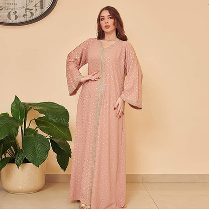 European And American Women's Bronze Muslim Dubai Robe