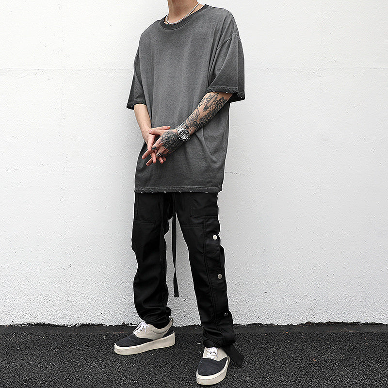 Men's Short-sleeved T-shirts With Heavy Washing And Worn Out