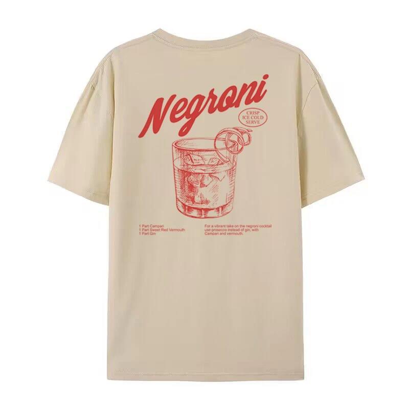 Nemoni Women Back Print Retro Style T-shirts Cocktail Drink