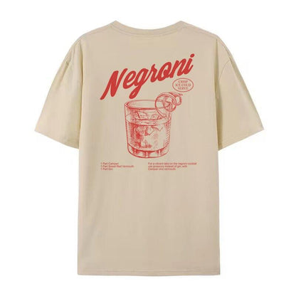 Nemoni Women Back Print Retro Style T-shirts Cocktail Drink