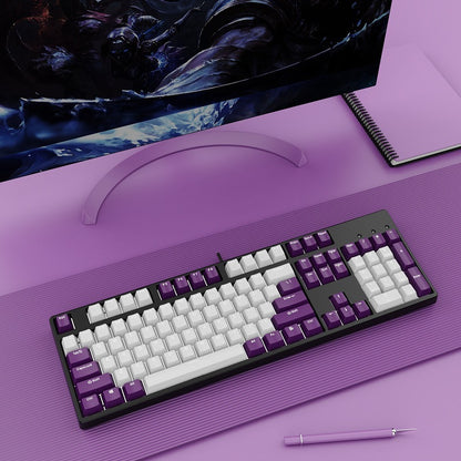 Two-color Keyboard Wired Office Green Black Tea Red Axis Hot Plug Computer