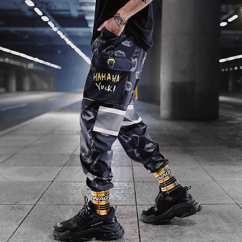 Men's Casual Pants Multi-pocket Drawstring Pants Trend