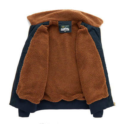 Men's Fleece-lined New Loose Lamb Wool Casual Jacket