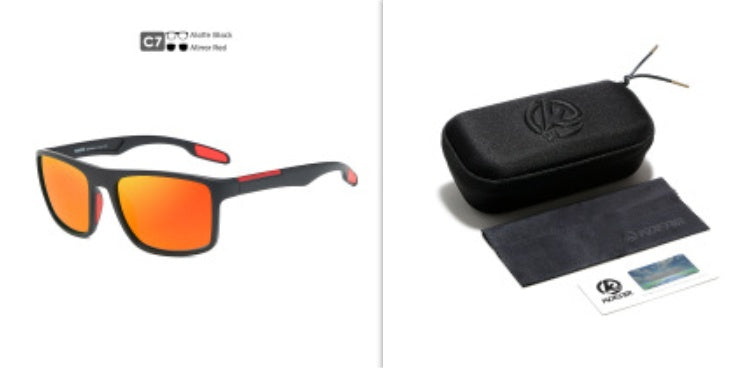 Square Polarized Sunglasses Silicone Nose Pads 1.1Tac Real Film Color Changing Outdoor Glasses