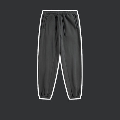Men's Solid Color Casual Fleece Sweatpants American Fashion Brand