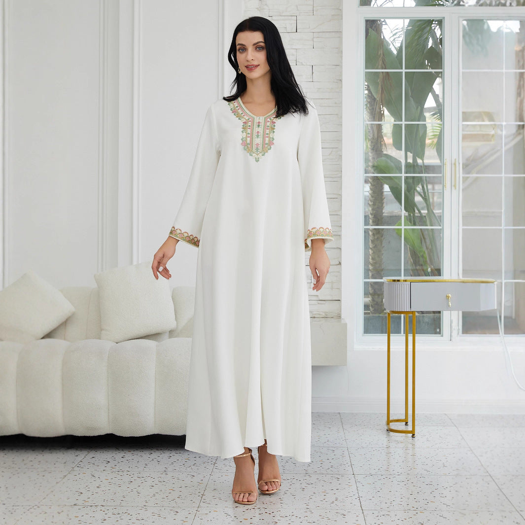 Muslim Women's Wear Fashion Stitching Lace Abaiya Robe