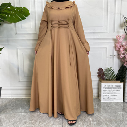 Amazon Hot Ebay Hot Sale Middle East Thick Crepe Skirt Large Hem Long Sleeve Muslim 6430