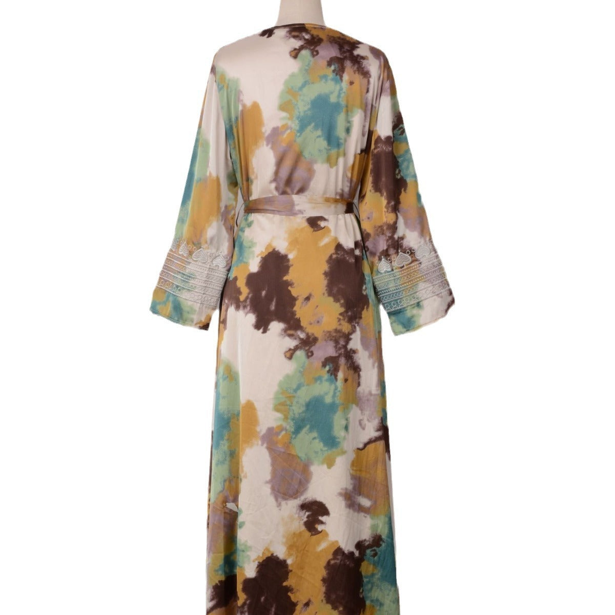 Women's Printed Embroidered Large Swing Muslim Dress