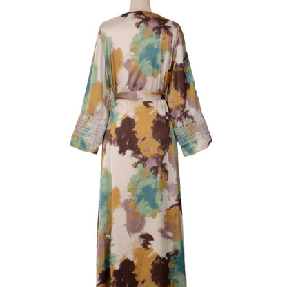 Women's Printed Embroidered Large Swing Muslim Dress