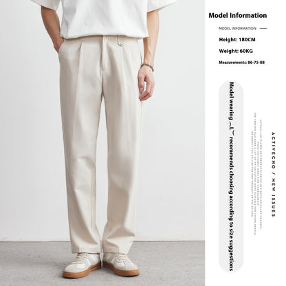Straight Drooping Casual Pants Men's Loose Suit Pants