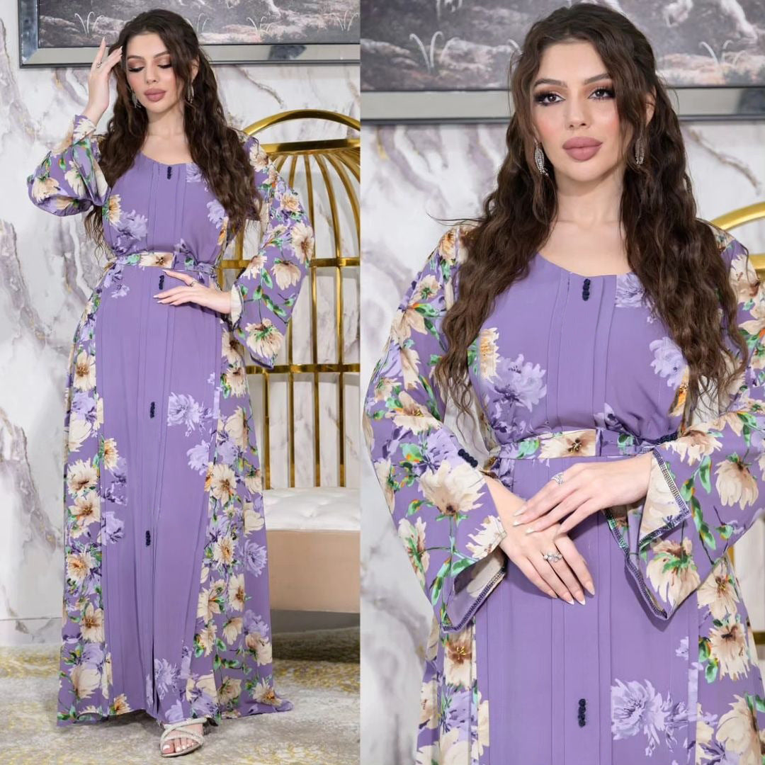 Middle East Print Dress Muslim Robe