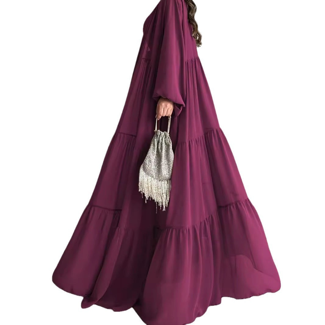 Muslim Solid Color Vest Dress Fashion