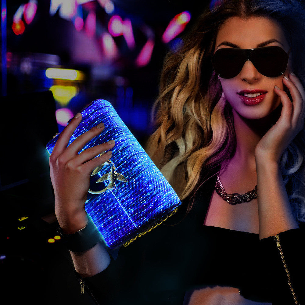 One-shoulder Portable Fiber Optic luminous Bag Women