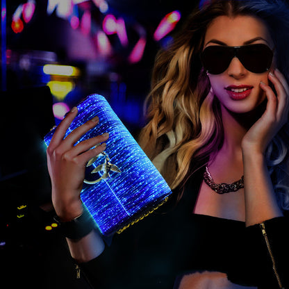 One-shoulder Portable Fiber Optic luminous Bag Women