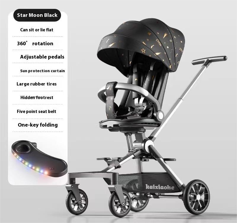 Four-wheel Children Infants Two-way Reclining Trolley Lightweight Folding