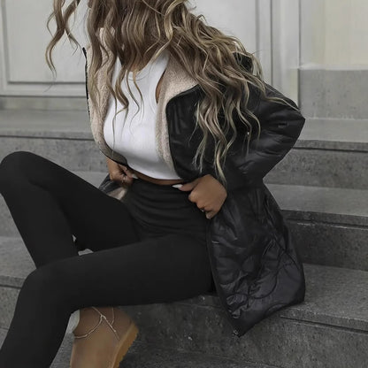 Hooded Cotton-padded Coat Women's Mid-length