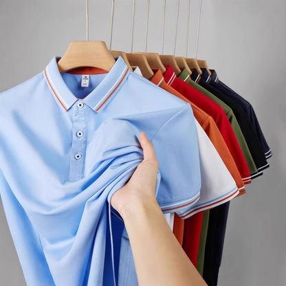 Polo Cotton Workwear With A Collar And Short Sleeves