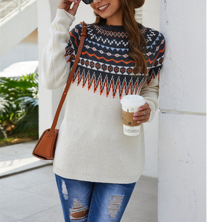 Printed bat sleeves European and American long sleeves