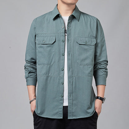 Workwear Shirt Men's Long-sleeved Casual Jacket