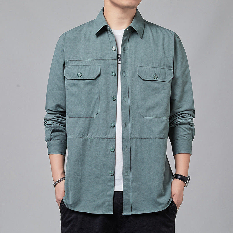 Workwear Shirt Men's Long-sleeved Casual Jacket