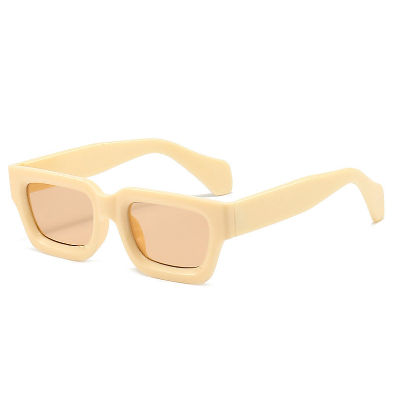 Retro Concave Frame Wide Foot Square European And American Sun-proof Sun Glasses