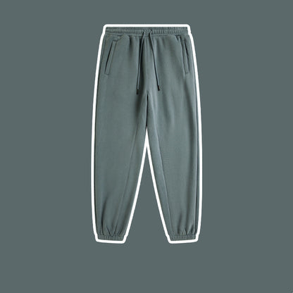 Men's Solid Color Casual Fleece Sweatpants American Fashion Brand