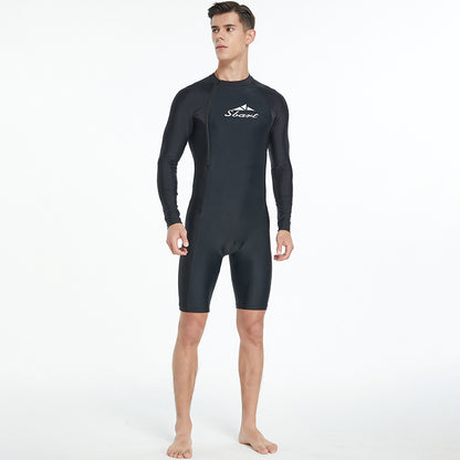Men's One-piece Swimsuit Tight Long Sleeve Sun Protection Quick-drying