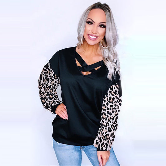 Loose leopard print long sleeves