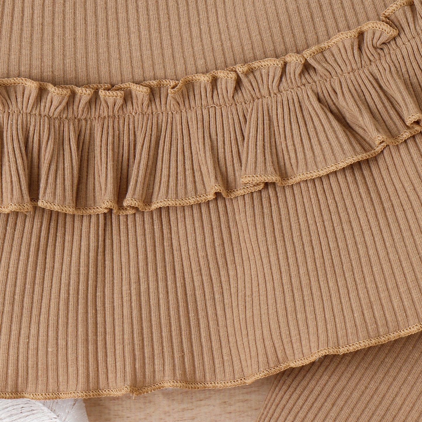 Children's Clothing Springsummer Young And Little Girls Sling Lace-collared Blouse Horn Sunken Stripe Trousers Two-piece Suit