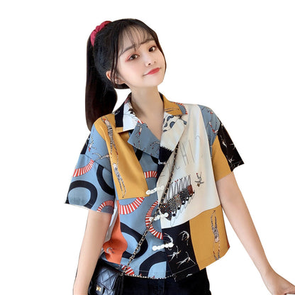 Summer Design Niche Short-sleeved Short Shirt Women