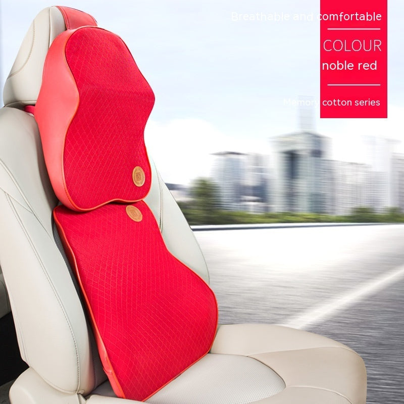 Four Seasons Universal Memory Foam Automotive Headrest Neck Pillow Lumbar Support Pillow