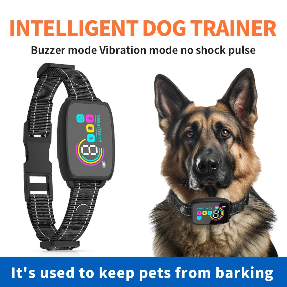 Smart Automatic Anti Barking Dog Collar | Rechargeable Bark Stopper Stop Barking HD Digital Display IP67 Waterproof Collar For Dogs Pet Products