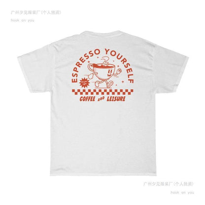 Espresso Yourself Women Retro Funny Coffee T-Shirts Oversize