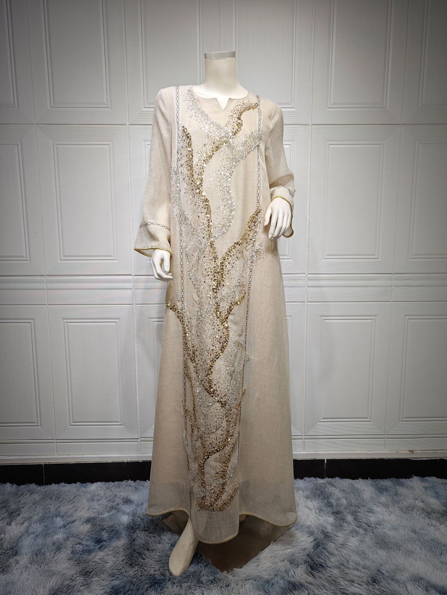 Muslim Robe Sequined Embroidery Dress