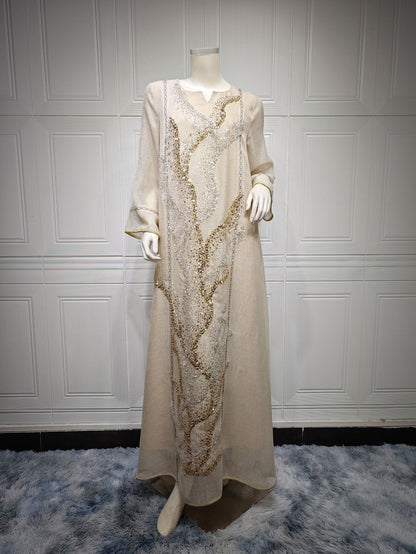 Muslim Robe Sequined Embroidery Dress
