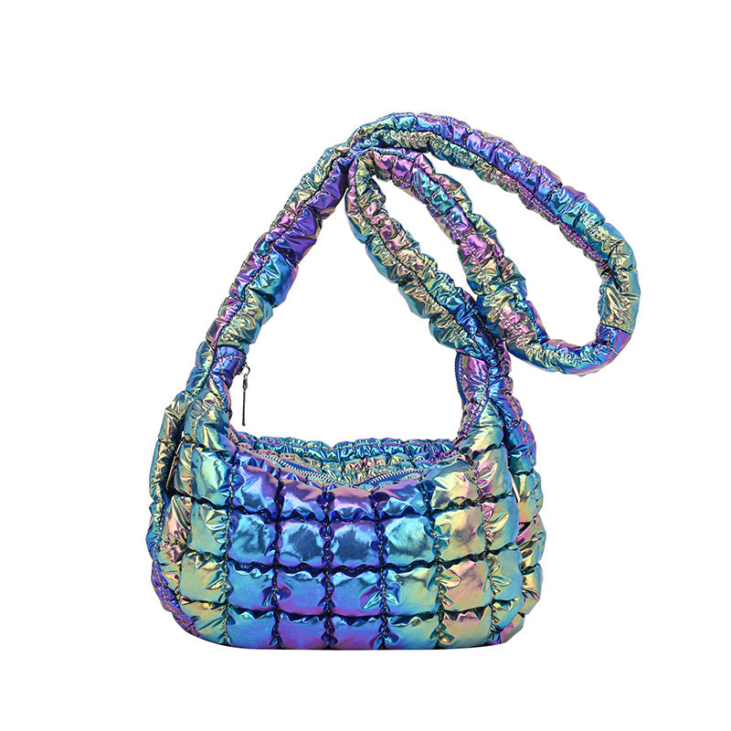 Nylon Padded Shoulder Purse Simple Trend Quilted Feather Down Women Hobo Bag