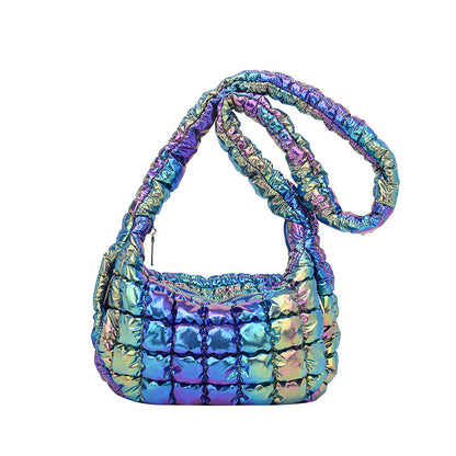 Nylon Padded Shoulder Purse Simple Trend Quilted Feather Down Women Hobo Bag