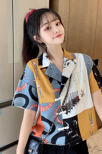 Summer Design Niche Short-sleeved Short Shirt Women