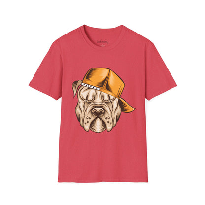 Cool Bulldog Graphic T-Shirt – Street Style Dog Wearing Cap | Olive Green Tee for Men & Women