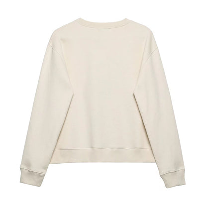 New Women's Round Neck Girls Printed Long-sleeved Sweater