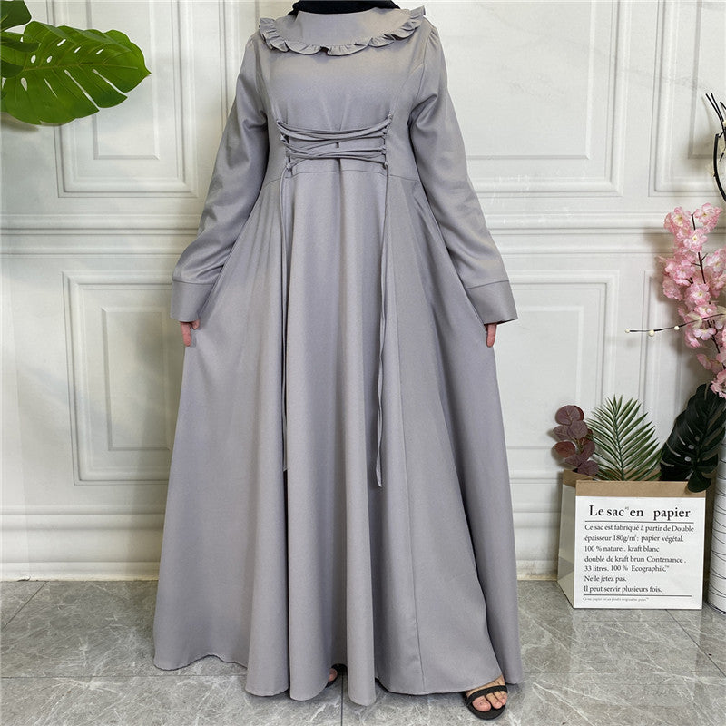Amazon Hot Ebay Hot Sale Middle East Thick Crepe Skirt Large Hem Long Sleeve Muslim 6430