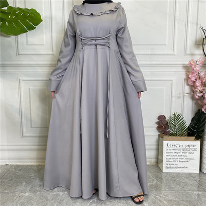Amazon Hot Ebay Hot Sale Middle East Thick Crepe Skirt Large Hem Long Sleeve Muslim 6430