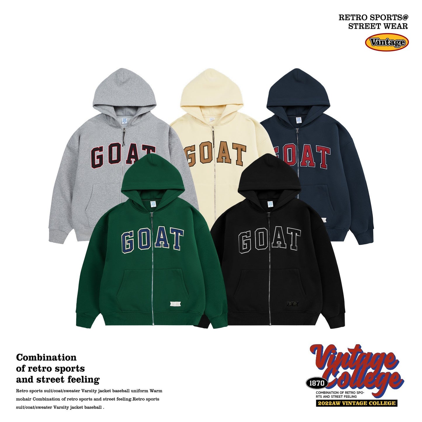 Polar Fleece Monogram Stick Cloth Embroidered Zipper Hoodie Jacket