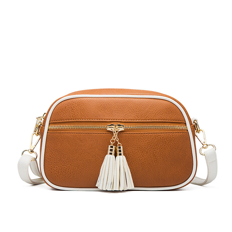 Color Blocked Cross Body One Shoulder Handbag